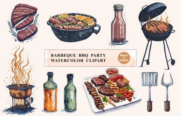Barbeque BBQ Party Watercolor Clipart Review