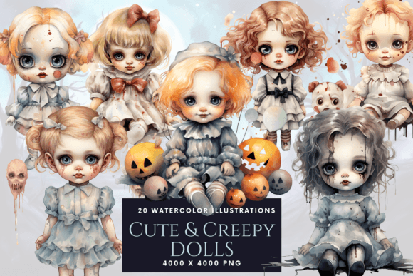 Cute Creepy Doll Watercolor Clip Art: A Designer’s Honest Review for Real Client Work