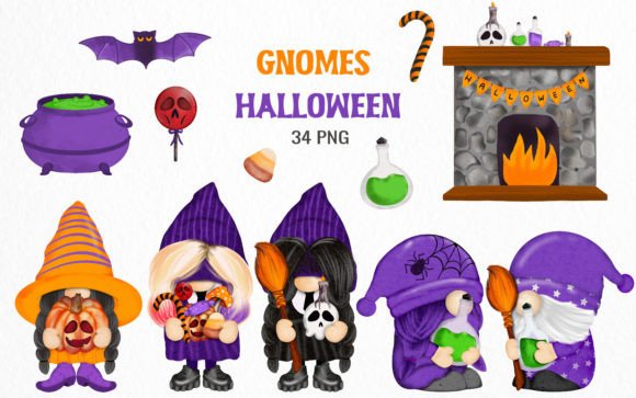 h1Gnomes Halloween Watercolor Clipart – A Freebie for Seasonal Digital Sellers/h1