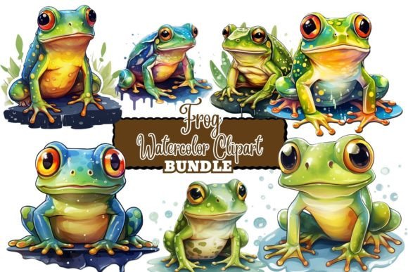 h1Watercolor Green Frogs Clipart: A Charming Illustration for Playful Branding and Packaging Designs/h1