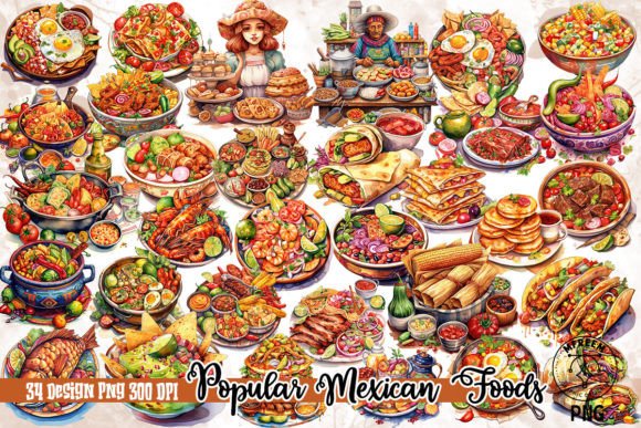 Mexican Food Watercolor Illustrations for Local Branding