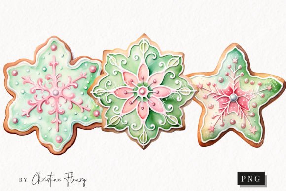 Pastel Watercolor Gingerbread Cookie PNG