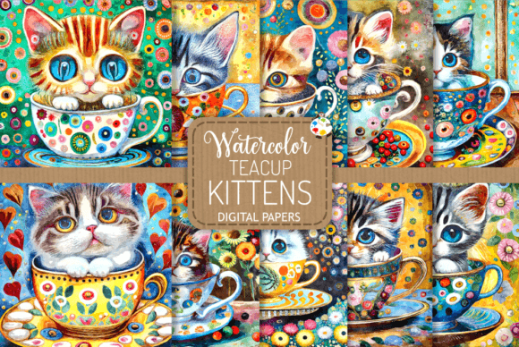 Teacup Kittens Watercolor Illustrations: A Designer’s Review for Real Client Projects