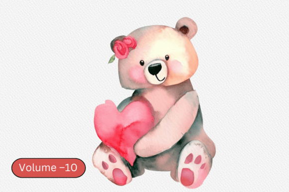 Valentine Cute Bear Watercolor Vol–10: A Soft, Emotional Touch for Brand Illustrations