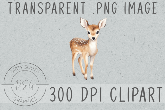 Watercolor Baby Deer Fawn Illustrations for Digital Sellers