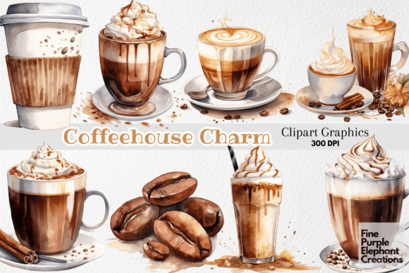 Watercolor Coffee Shop Cafe Drinks Illustrations: A Designer’s Review for Real Business Branding