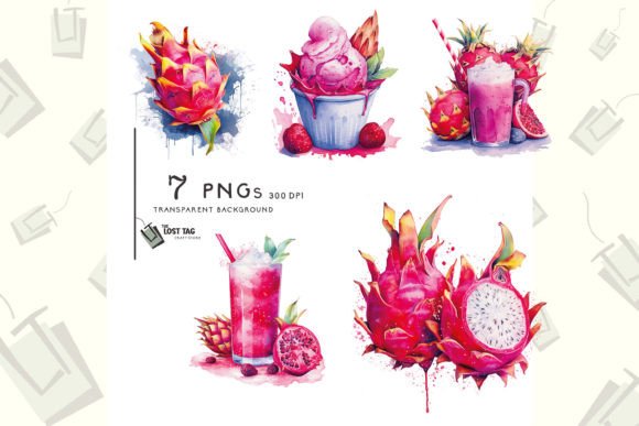 Watercolor Dragon Fruit Illustrations for Lifestyle & Editorial Design