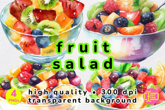 Watercolor Fruit Salad Clipart Pack for Lifestyle & Editorial Design