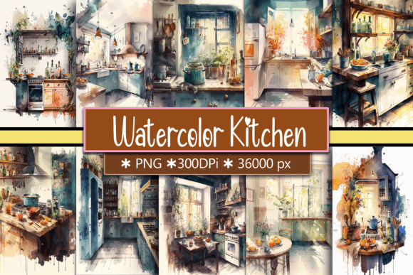 Watercolor Kitchen Backgrounds: Illustrations That Bring Warmth to Local Branding