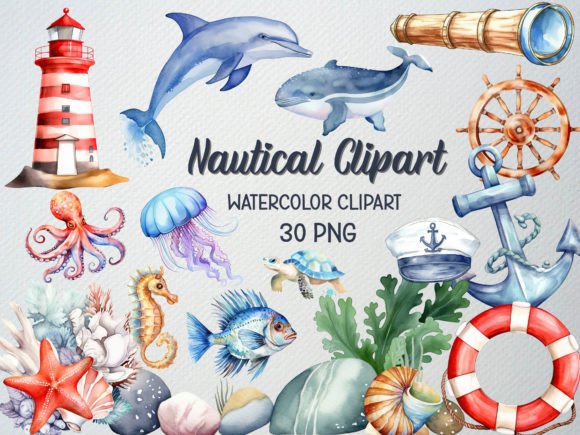 Watercolor Nautical Clipart, 30 PNG: A Designer’s Honest Review for Real Client Work