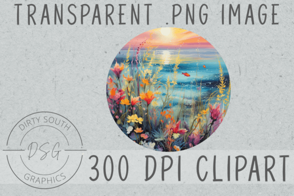 Watercolor Ocean Floral Round Circle Illustration: A Designer’s Take for Local Branding