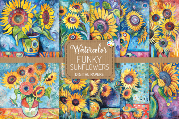 Watercolor Sunflowers Still Life Illustrations: A Designer’s Take for Real Business Branding
