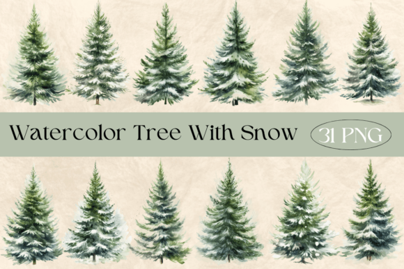 Watercolor Tree with Snow Clipart: A Visual Designer’s Review for Bloggers & Publishers