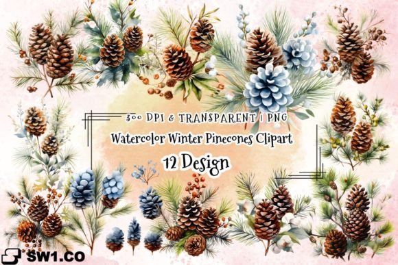 Watercolor Winter Pinecones Clipart: A Designer’s Review for Real Client Projects