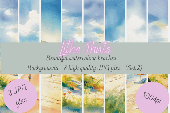 Watercolour Beach Background 2 – A Fresh Illustration for Creative Sellers