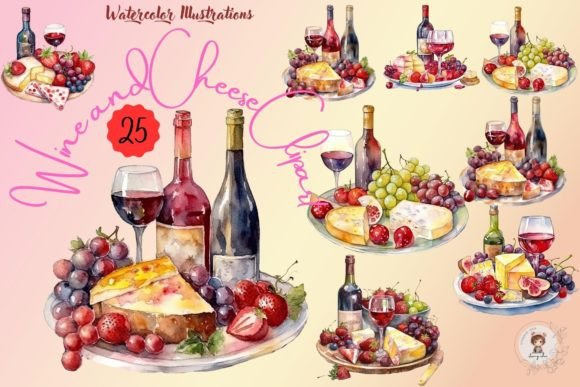 Wine and Cheese Watercolor Clipart: A Visual Designer’s Take for Content Publishers
